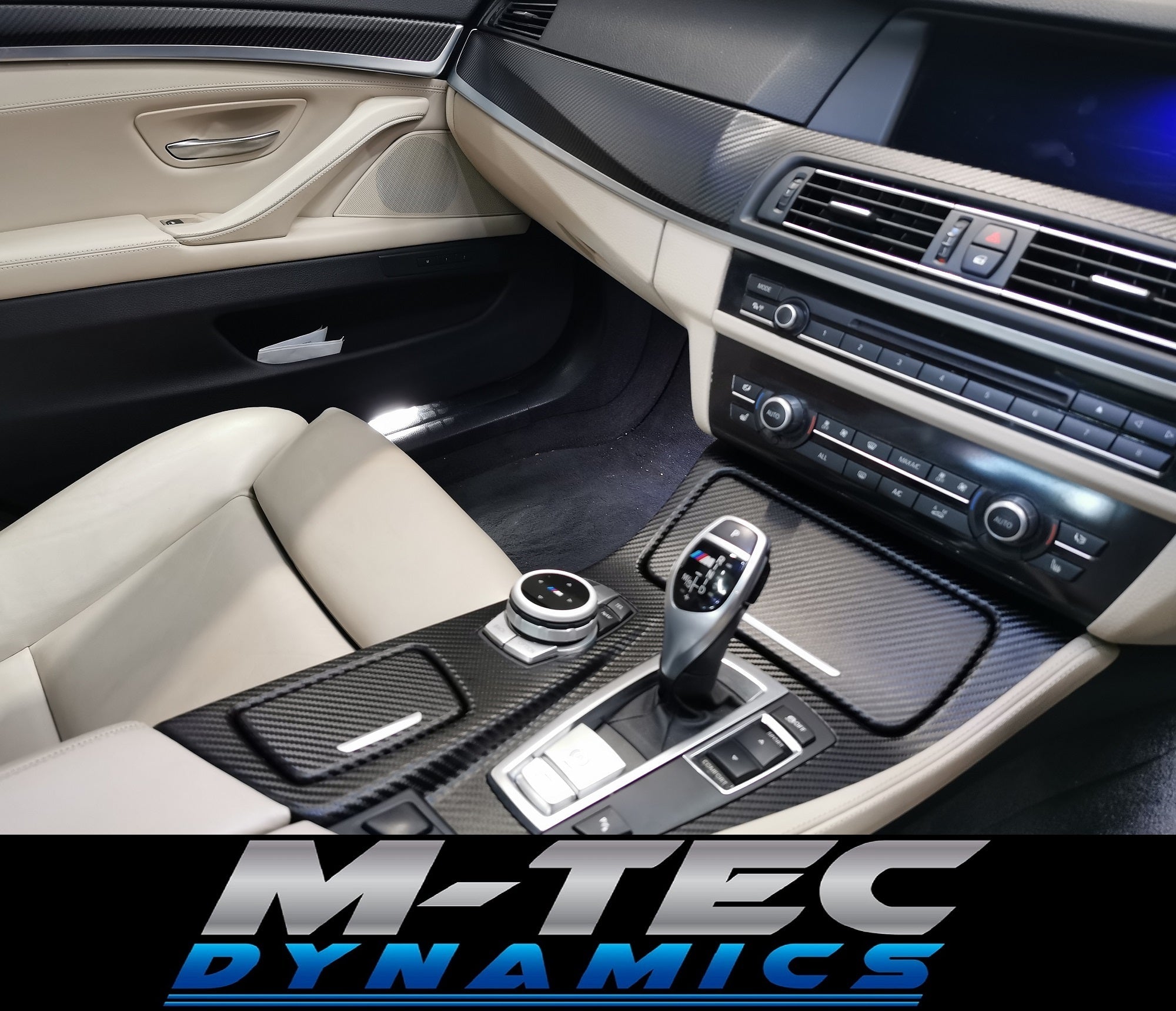 BMW F10 F11 CUSTOM BLACK CARBON FABRIC INTERIOR TRIM SET - WRAPPING SERVICE